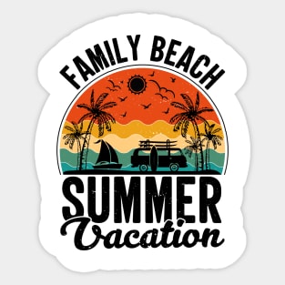 Family Beach Summer Vacation Sticker